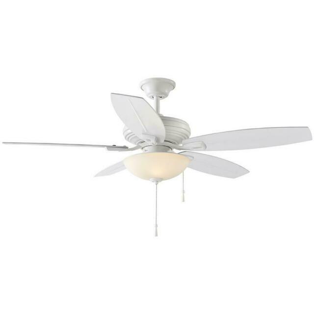 North Pond 52 in. LED Matte White Ceiling Fan, Reversible Mo