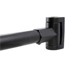 Barra de ducha curva ajustable desde 36 pulgadas a 61 pulgadas. - Acabado negro