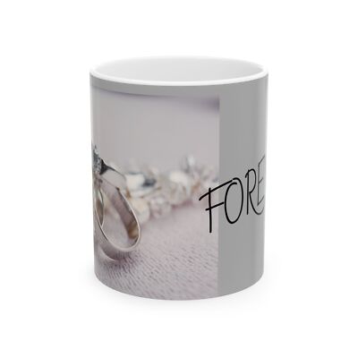 Elegant Forever Ceramic Mug - Wedding Gift, Bridal Shower, Anniversary,