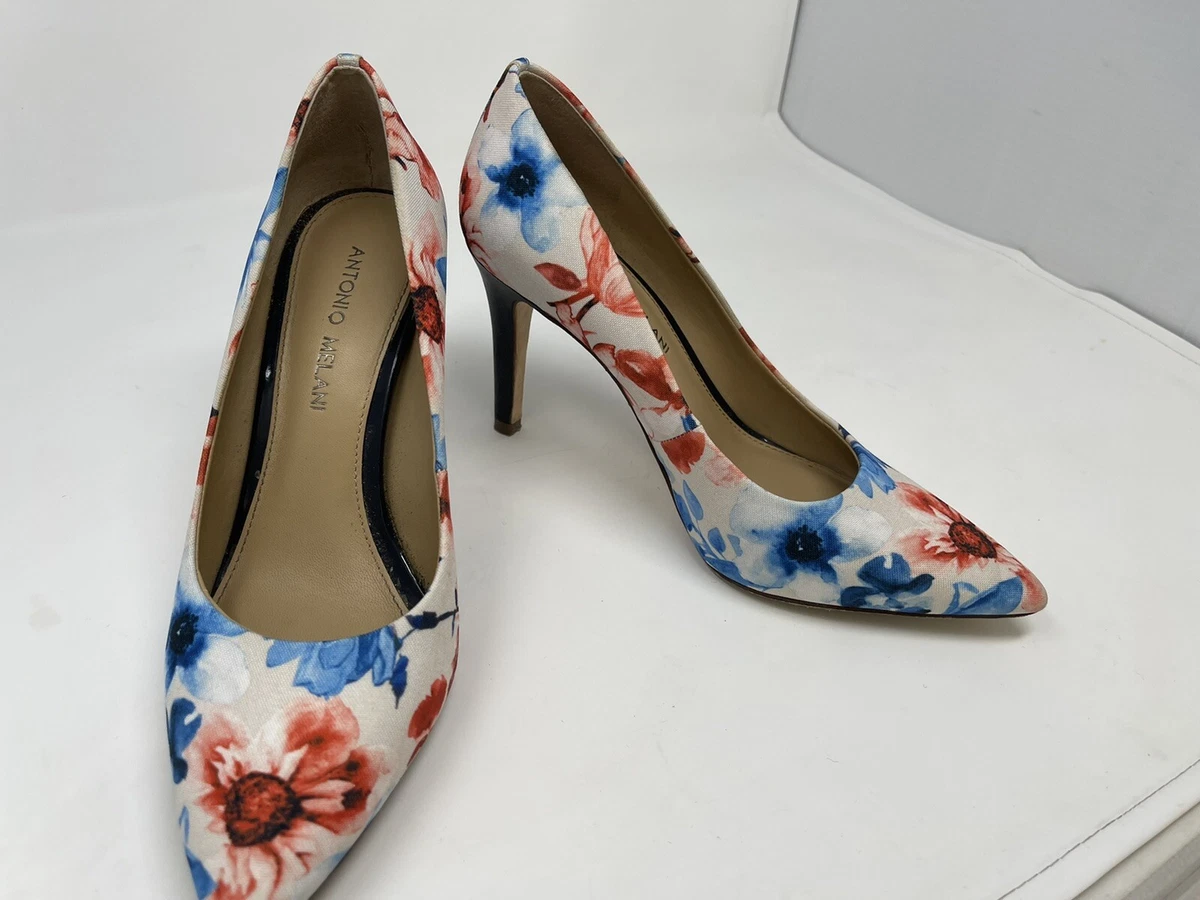 Antonio Melani Women Shoes Size 7M Heels Floral Pink Red Blue 3 1