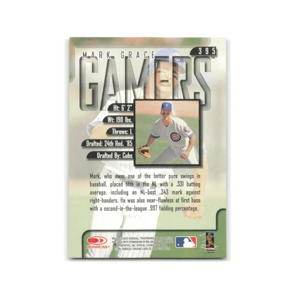 Mark Grace 1997 Leaf #395 Chicago Cubs Baseball Card NM - Image 2 of 3