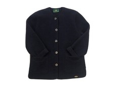 Giesswein Tirol Vintage Pure New Wool Coat Jacket Austria Button Navy Blue Eu 40