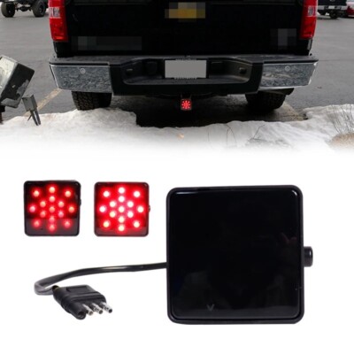 1PC Smoked Lens 15-LED Tow Hitch Receiver With Strobe Feature Brake Tail Light 