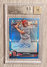 2018 Bowman Chrome Luken Baker Blue Refractor Auto 115/150 BGS 9.5