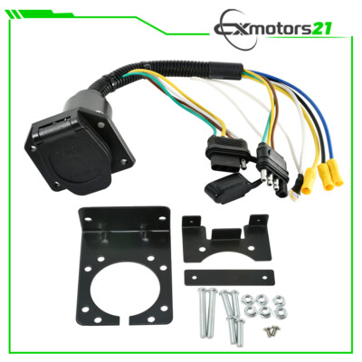 Multi-Tow 4 Way to 7 Pin RV Blade Trailer Wiring Harness Adapter for Ford F-150