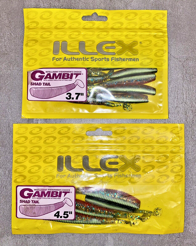 Illex Gambit Shad Tail 3.7" 4.5" Softbait Gummifisch Set 12 Stück
