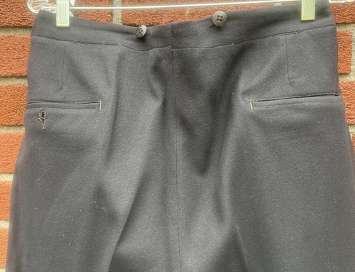 20s Antique Black Wool & Faille Cutaway Tuxedo Tailcoat Vest, Pants Size 38 - Picture 11 of 14