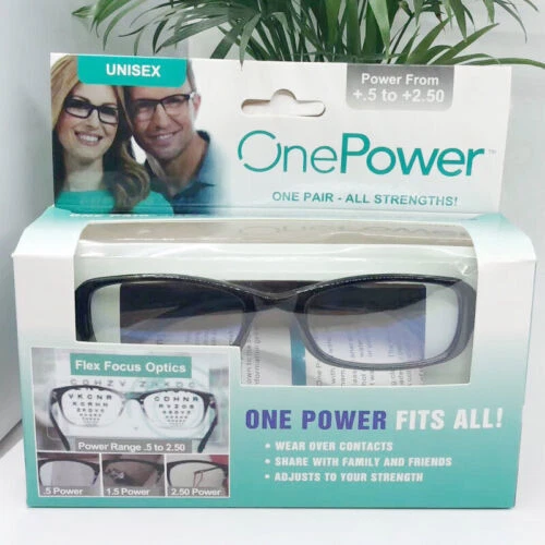 One Power Auto Focus Presbyopi Reading Glasses Readers Adjustable 0.5-2.5 Unisex