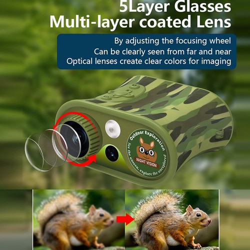 Binoculars Night Vision Telescope Camera IR LED 48MP 4X 8X Zoom 2.4'' IPS Screen - Picture 9 of 13