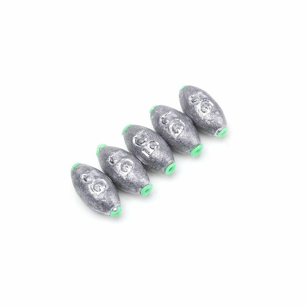 Sinkers Olive Shaped Sinker Fishing Lead Fall with Plastic Plug Hook