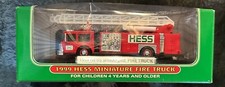 1999 Hess Miniature Fire Truck Red / White - Mini Firetruck - New in Box!