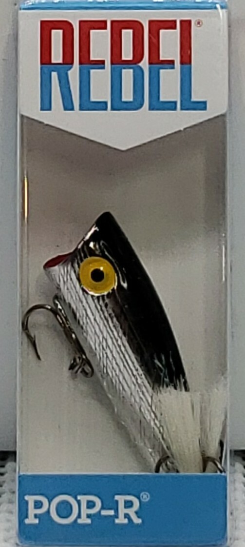 Rebel Pop-R 1/4 oz Fishing Lure - Silver/Black New | eBay