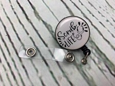 Badge Reel Retractable with Alligator Clip Scrub Life
