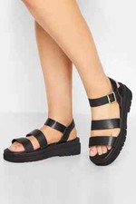 WOMENS EXTRA WIDE FIT(EEE) TRIPLE STRAP GLADIATOR SANDALS CASUAL SIZE UK 5- 10
