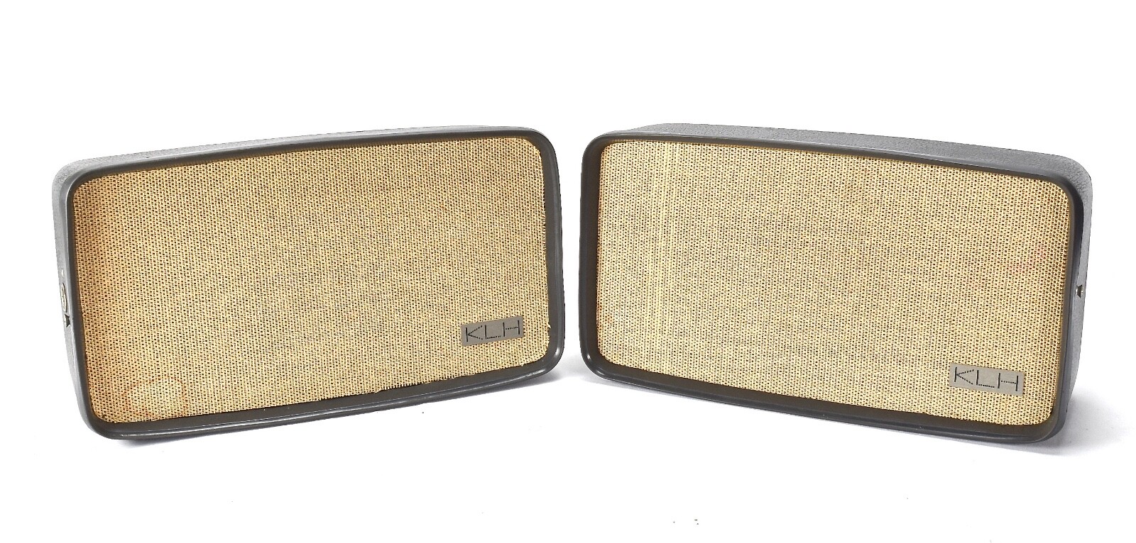 vintage KLH Speakers For portable phonograph Gray Case eBay