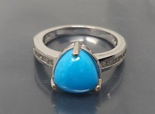 Vintage Sterling Silver Turquoise band Ring size 8