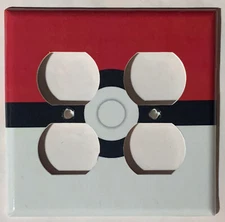 Pokemon Red Pokeball ball Light Switch Power Outlet Wall Cover Plate Home decor