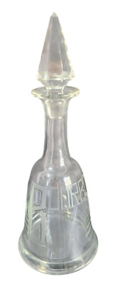 Elegant Heisey #48 Engraved ''Burbon'' Crystal Decanter Diamond Shaped Top Stopper