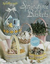 USED SPRINGTIME BASKETS 5 DESIGNS HOME DECOR PLASTIC CANVAS PATTERN BOOK