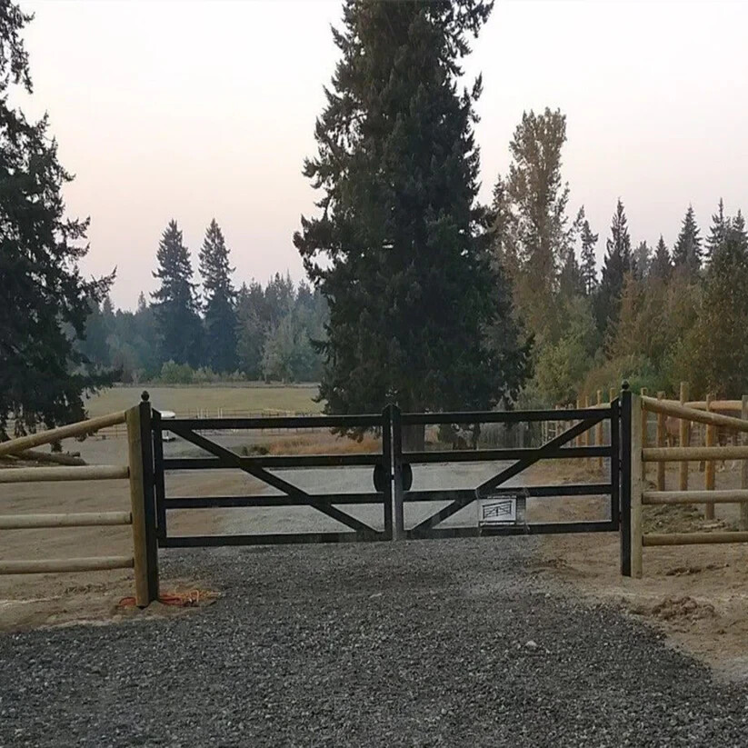 20FT Farm Driveway Gate with Post & Latch | HD Galvanized Steel & Powder Coated