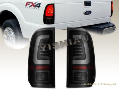 2008-2016 FORD F-250 F-350 F-450 SUPER DUTY DARK BLACK LED TAIL LIGHTS 09
