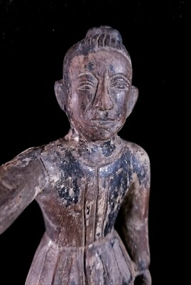 木製　ミャンマー Antique Burma Myanmar Hand Carved Hardwood Nat Warrior With Sword