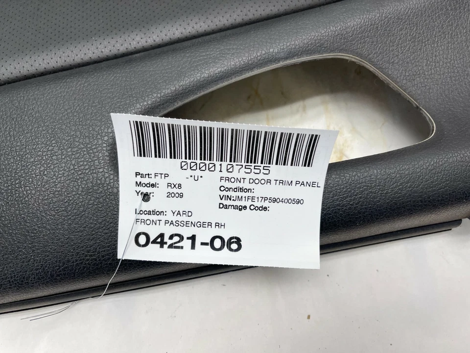 04-11 MAZDA RX-8 RX8 PANEL MOLDURA PUERTA LADO PASAJERO DERECHO OEM Foto 4 de 4