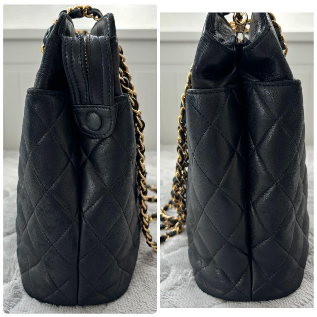 美品 CHANEL COCO MATELASSE SHOULDER BAG Authentic CHANEL Matelasse Shoulder Bag Hand Chain Coco