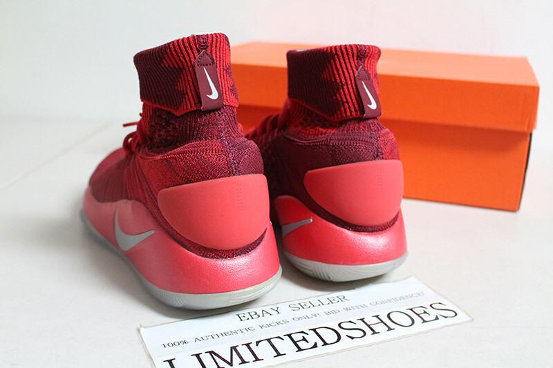 Size 11 - Nike‎ Hyperdunk 2016 Flyknit Team Red 843390-606 Nike Hyperdunk 2016 FK Flyknit Team Red Platinum 843390-606  main image 3
