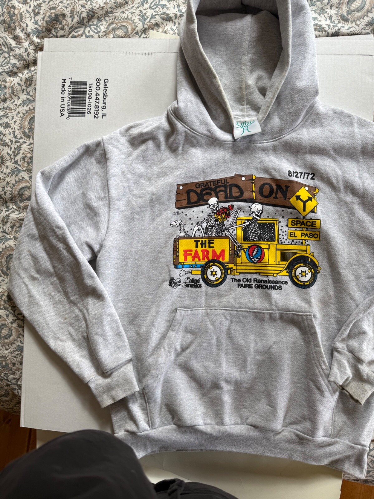 Online Ceramics Grateful Dead Veneta 72 Hoodie El Paso OC GDP Size Large-image