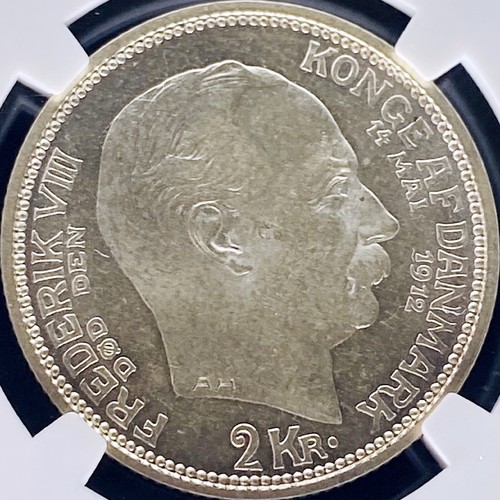 DENMARK. 1912, 2 Kroner, Silver - NGC MS62 - Christian X, Accession - Picture 7 of 7