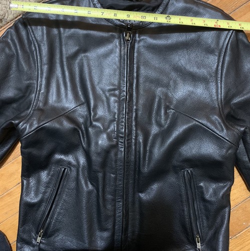 VTG Heavy Duty Leather Gallery Black Jacket Woman Medium Motorcycle Biker - Picture 12 of 17