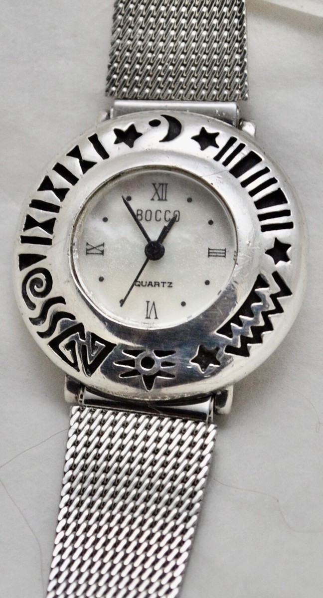 Bocco Sterling Bezel Watch Celestial Moon Stars Outer Bezel  display picture 1