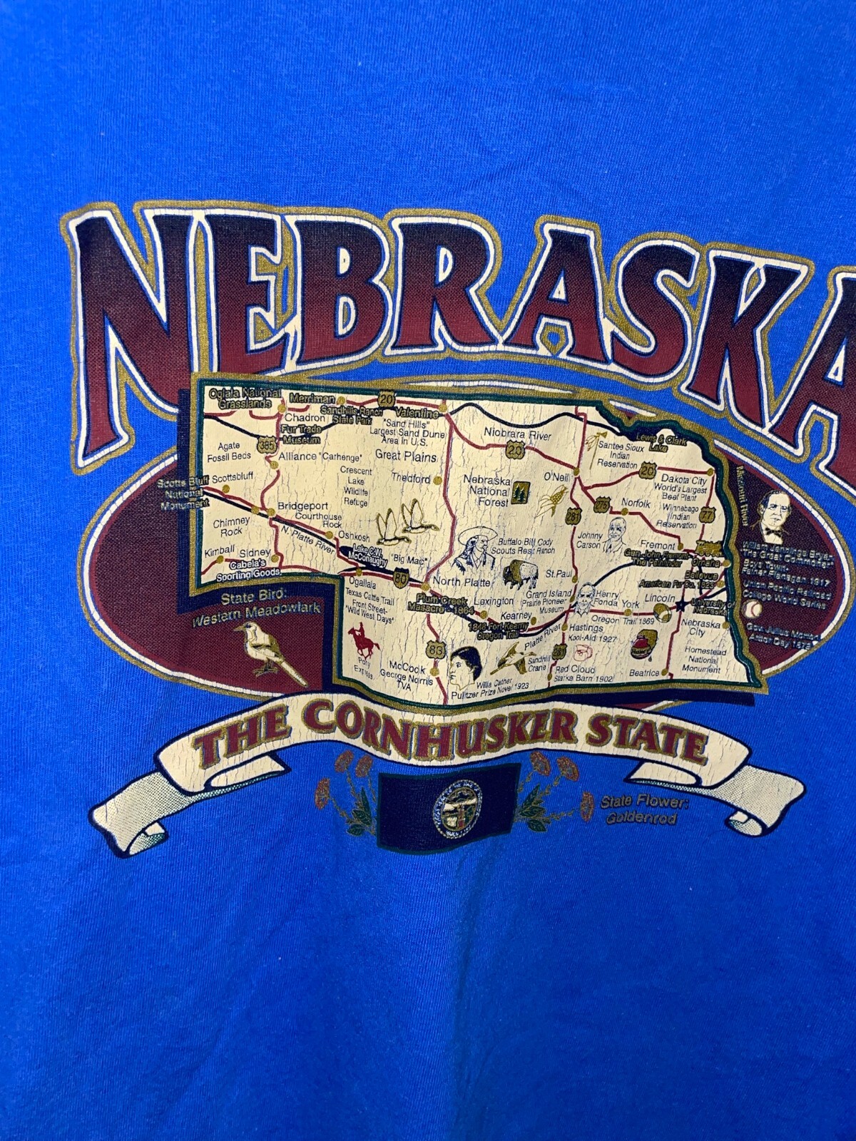 Y2K Gildan Nebraska The Corn Husker State Goldenrod B… Gem