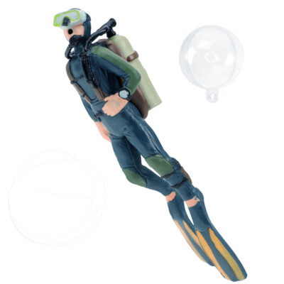 fish tank scuba diver accessories Toyvian 2PCS Toys with Hose, Aquarium Decorations it is small and safe Scuba Diver Floating Fish Tank