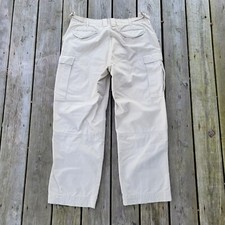 Vintage 90s Polo Ralph Lauren Surplus Paratrooper Pants 34x30 Beige Heavyweight