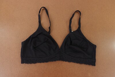 Amazon Essentials Women's US Size 16 Black Cotton and Lace Unlined Bralette NWT