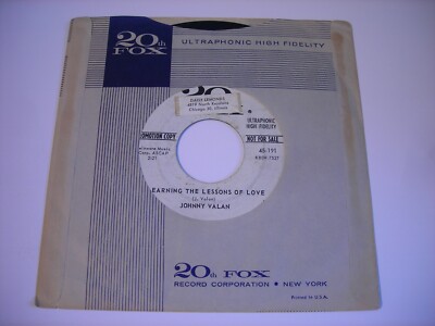 PROMO w SLEEVE Johnny Valan Learning Lessons of Love / Don't Gamble 1960 45rpm