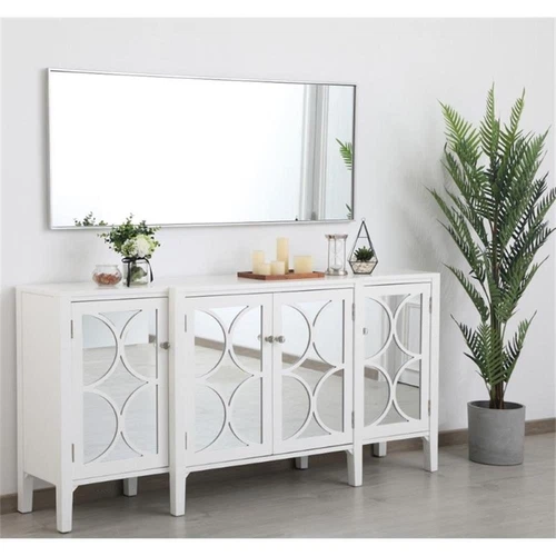 Elegant Decor Eternity 60" x 24" Contemporary Metal Frame Mirror in Silver - Picture 12 of 12