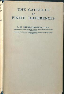 THE CALCULUS OF FINITE DIFFERENCES MILNE-THOMSON L. M. MACMILLAN 1960 \