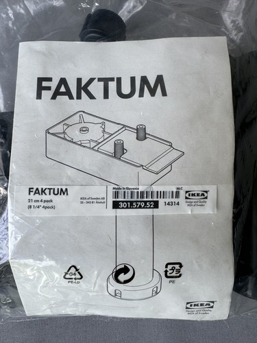 4 x IKEA Faktum Beine Bein Möbelbeine Füße 21 cm 301.579.52 Neu OVP - Bild 2 von 3