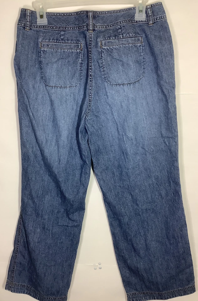 Jeans azul SIGRID OLSEN - Leve 100% algodão perna reta - Feminino tamanho 6 - Imagem 4 de 4