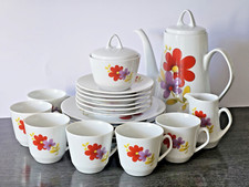 Kaffeeservice 21-tlg. Porzellan Teeservice Vintage Händel Bavaria Blumenmotiv