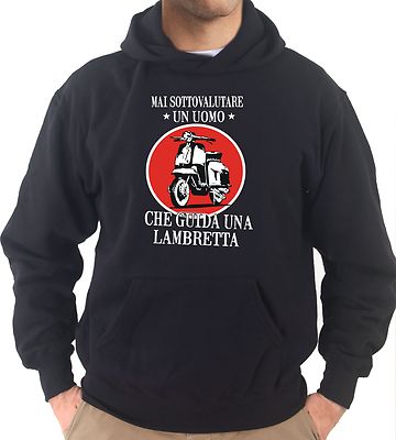 KJ1707 Never Underestimate a Man Driving Lambretta Scooter Hoodie