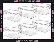clear plastic storage bins with lids for kitchen pantry organization