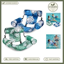 Inflatable Pool Floats 2 Pack Adult Pool Lounge Chairs Mesh Seat Summer Water...