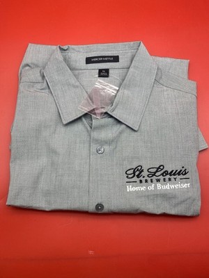 St. Louis Budweiser Beer Button Down Shirt Long Sleeve Work Employee  Uniform XL | eBay