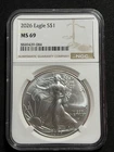 2026 $1 American Silver Eagle NGC MS69 Brown Label!!!!!!