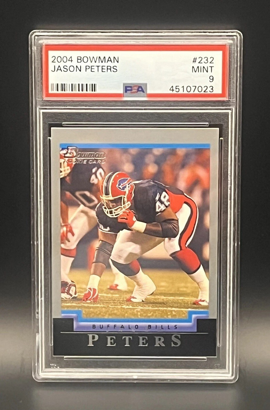 Jason Peters 2004 Bowman SP RC #232 PSA 9 Mint fHOF ROOKIE FOOTBALL CARD!