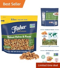 Walnut Halves  Pieces 2 lb, 100 California Unsalted Walnuts for Baking  Co...